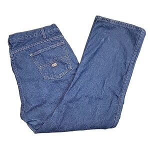 Big Smith Work Jeans Mens 42x30 All Cotton Medium Wash Straight Leg